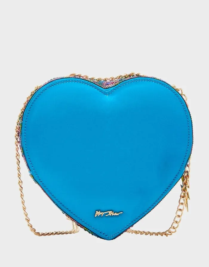 Betsey Johnson Women STONE HEART CONVERTIBLE BAG BLUE Blue Betsey Johnson Women STONE HEART CONVERTIBLE BAG BLUE Blue