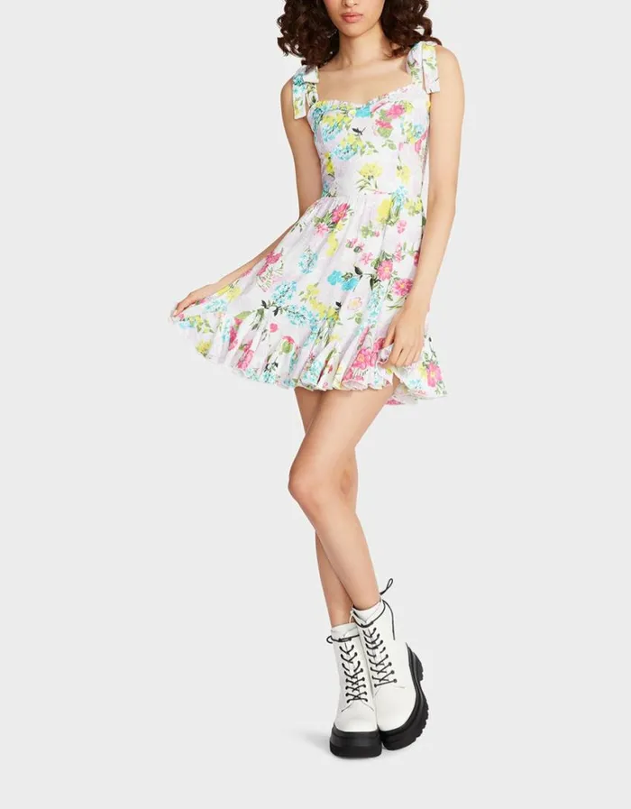 Betsey Johnson Women TULLUAH MINI DRESS WHITE