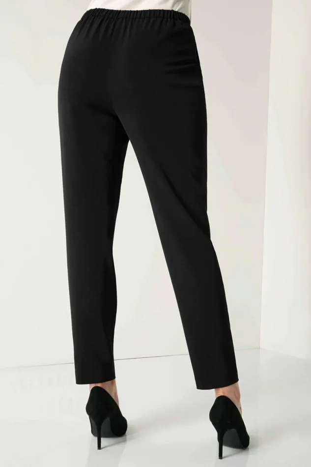 Black Jersey Stretch Elastic Waist Harem Trousers Women Roman Trousers