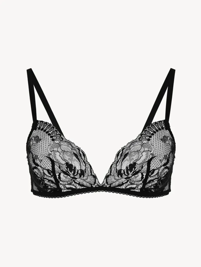 Black Lace Nonwired Bra Lingerie La Perla Triangle
