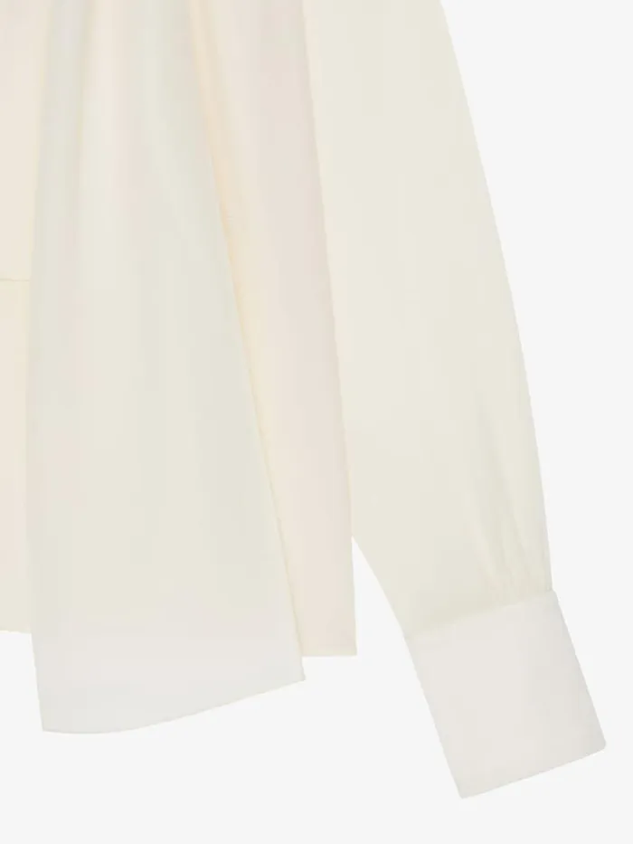 Blouse In Silk With Lavallire Eggshell Women Givenchy Tops and Shirts