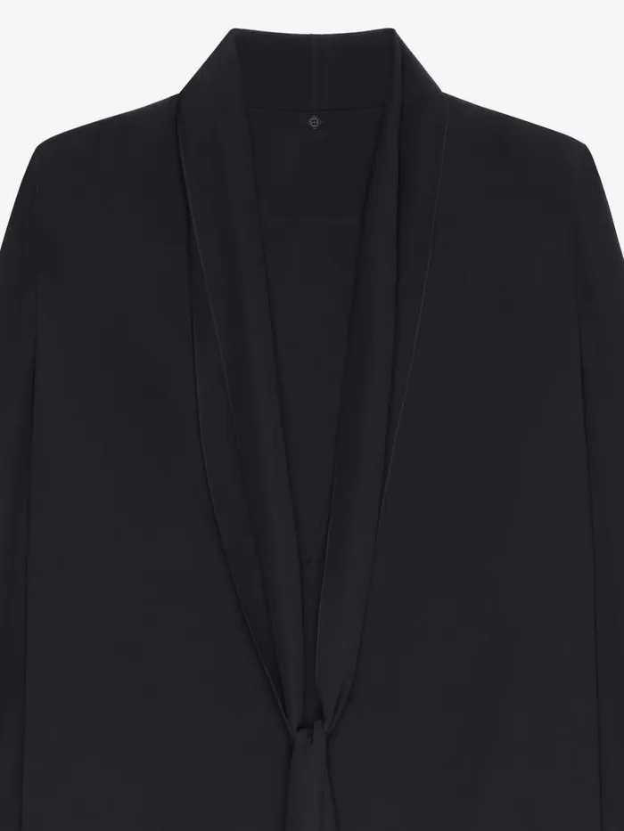 Blouse In Silk With Long Removable Lavalliere Black Women Givenchy Tops and Shirts