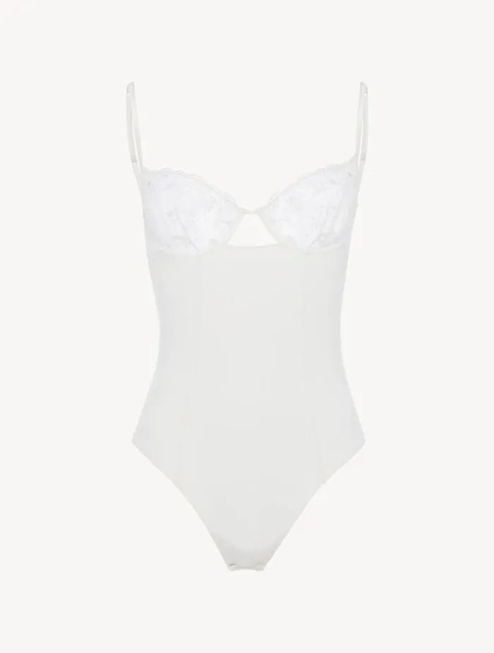 Bodysuit In Lys With Embroidered Tulle Lingerie La Perla Bodysuits and Bustiers Bodysuit In Lys With Embroidered Tulle Lingerie La Perla Bodysuits and Bustiers