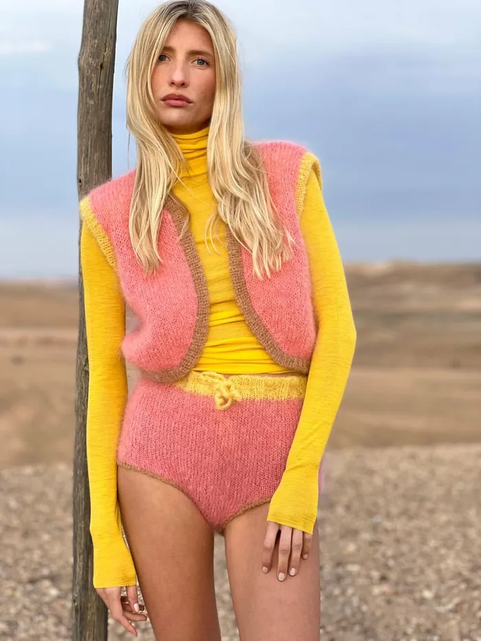 Boleros Women Rose Carmine BOLERO NO SLEEVES COLORBLOCK BLUSH