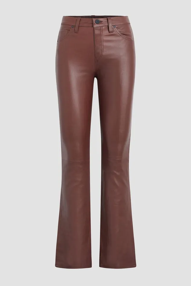 Bootcut Women Hudson Jeans Barbara HighRise Baby Bootcut Leather Pant Cinnamon Bootcut Women Hudson Jeans Barbara HighRise Baby Bootcut Leather Pant Cinnamon
