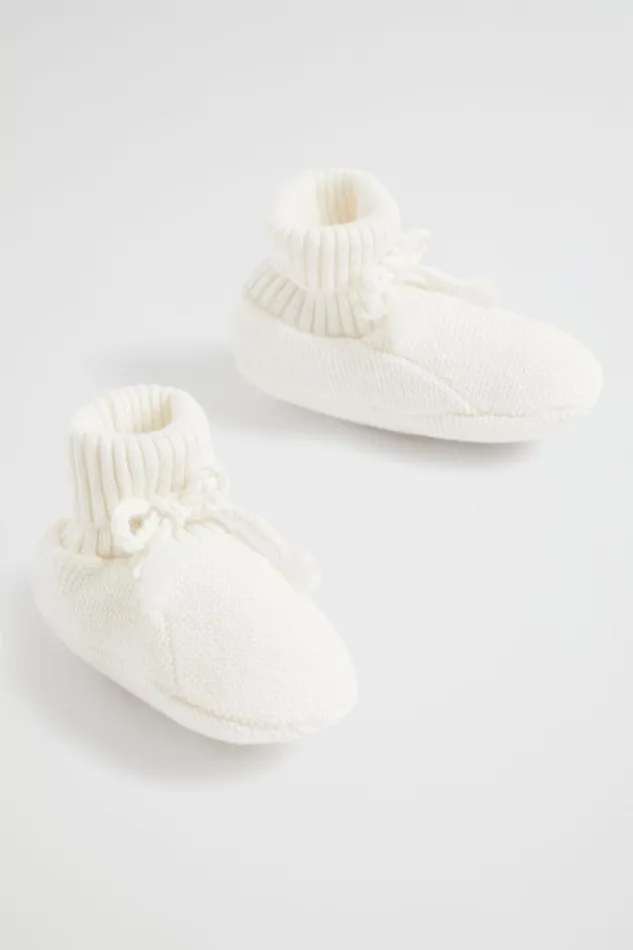 Booties Newborn Seed Heritage Core Knitted Booties Nb Canvas