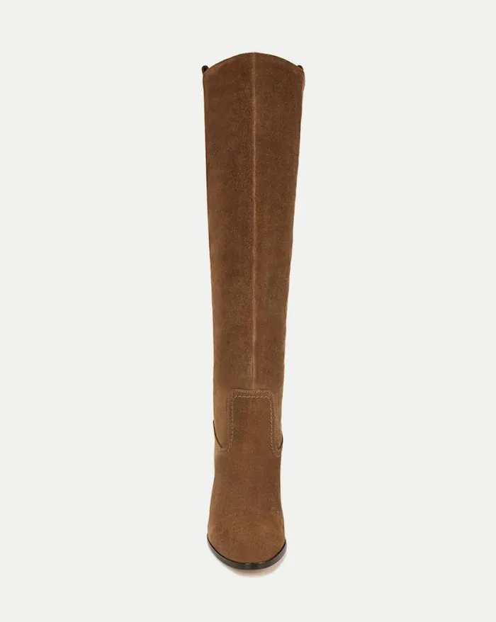 Boots and Booties Shop Veronica Beard Vesper Suede KneeHigh Boot Mocha