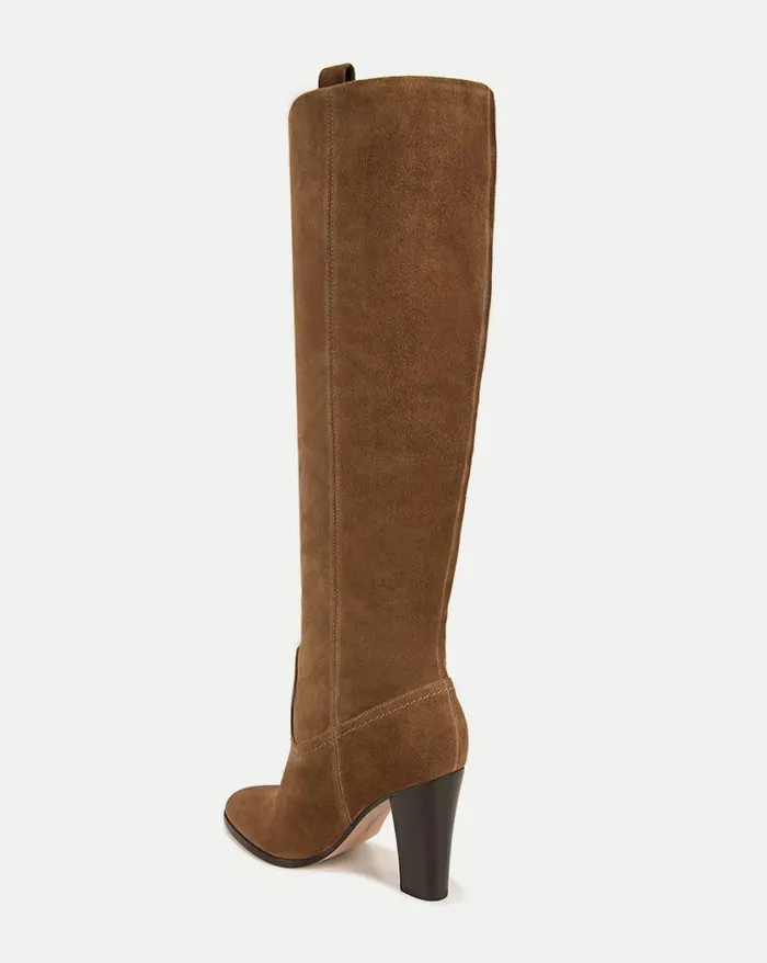 Boots and Booties Shop Veronica Beard Vesper Suede KneeHigh Boot Mocha