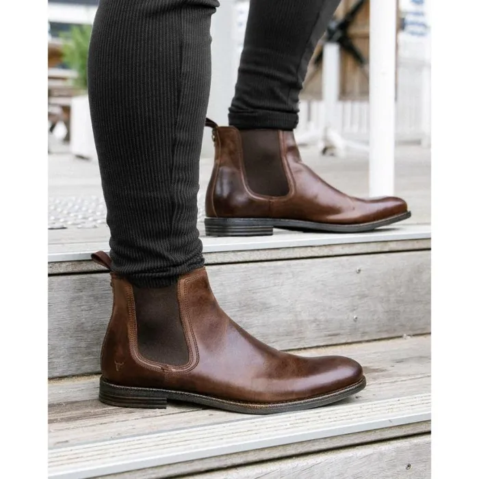 Boots Men Windsor Smith SERGIO DARK BROWN LEATHER BOOTS Boots Men Windsor Smith SERGIO DARK BROWN LEATHER BOOTS