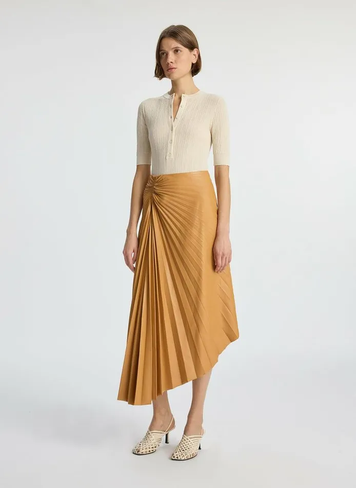 Bottoms Women ALC Tracy Vegan Leather Skirt Biscuit Bottoms Women ALC Tracy Vegan Leather Skirt Biscuit