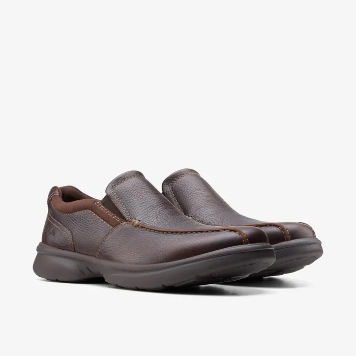 Bradley Step Dark Brown Tumbled Men Clarks Casual Dress Shoes