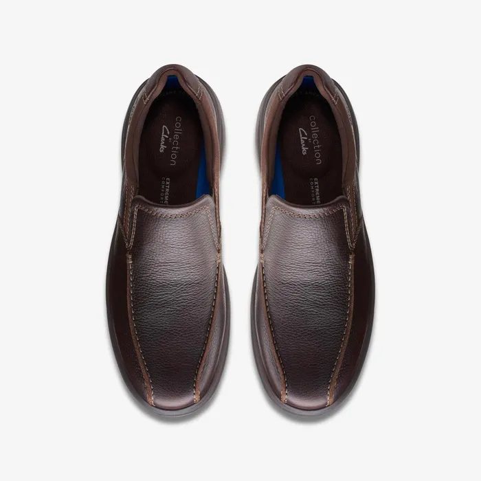 Bradley Step Dark Brown Tumbled Men Clarks Casual Dress Shoes