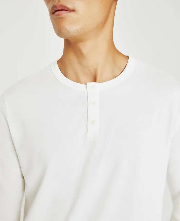 Bryce Long Sleeve Henley Ivory Dust Men AG Jeans Tees