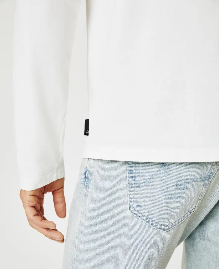 Bryce Long Sleeve Henley Ivory Dust Men AG Jeans Tees Bryce Long Sleeve Henley Ivory Dust Men AG Jeans Tees