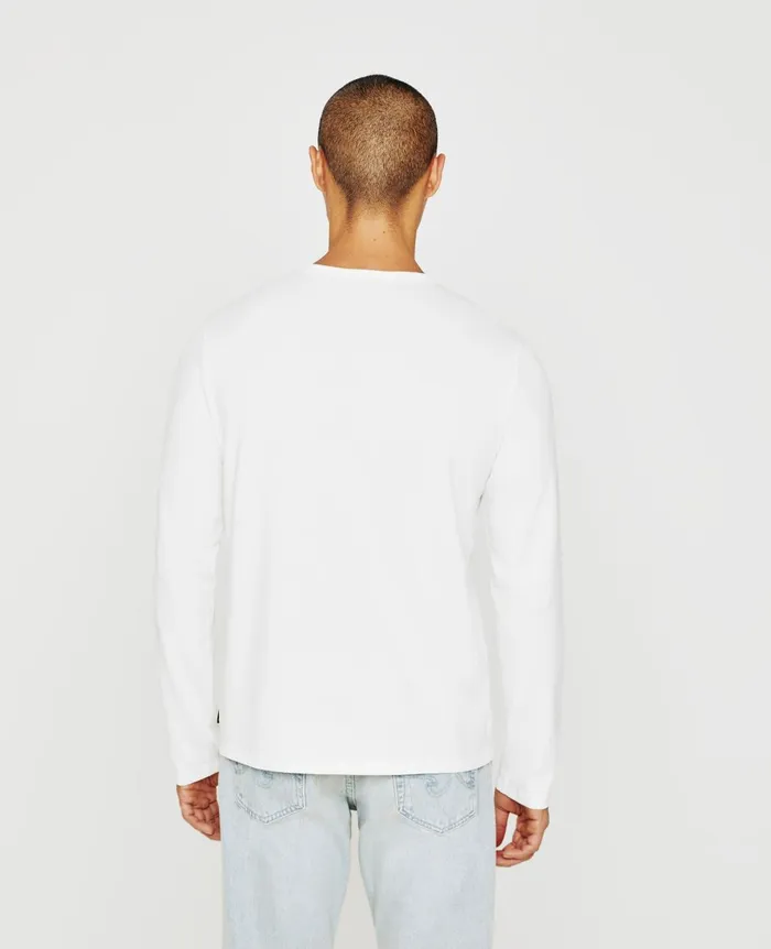 Bryce Long Sleeve Henley Ivory Dust Men AG Jeans Tees Bryce Long Sleeve Henley Ivory Dust Men AG Jeans Tees