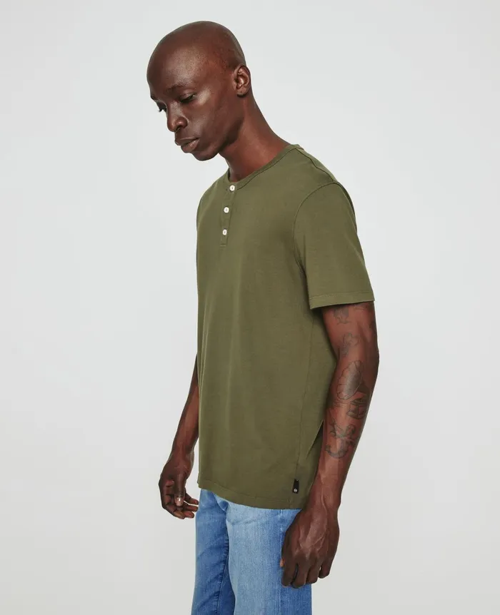 Bryce Short Sleeve Henley Shady Moss Men AG Jeans Tees Bryce Short Sleeve Henley Shady Moss Men AG Jeans Tees
