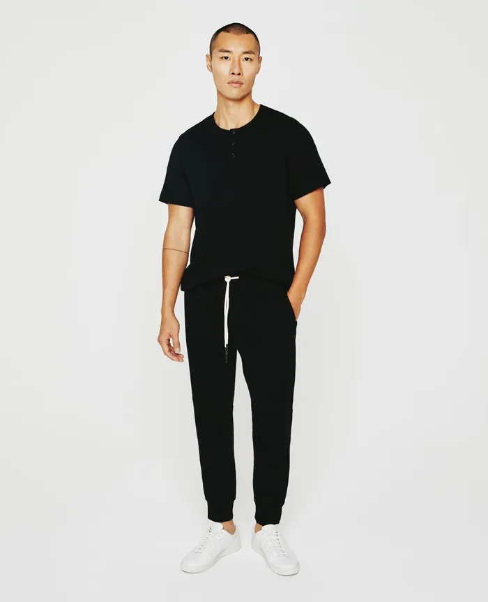 Bryce Short Sleeve Henley True Black Men AG Jeans Tees Bryce Short Sleeve Henley True Black Men AG Jeans Tees