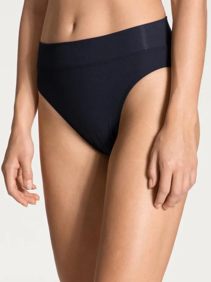CALIDA Bottoms Women Brief With Soft Waistband In Double Pack High Waist Dark Lapis Blue