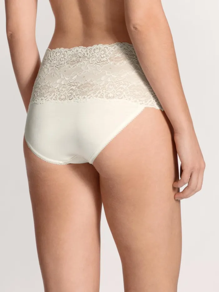 CALIDA Bottoms Women Highwaisted Briefs With Lace Waistband Alabaster Crme
