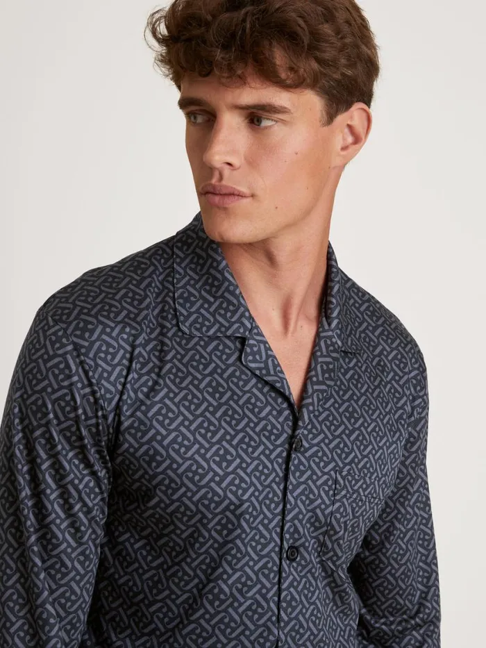 CALIDA Pyjamas Men Pyjama Buttoned Schwarz