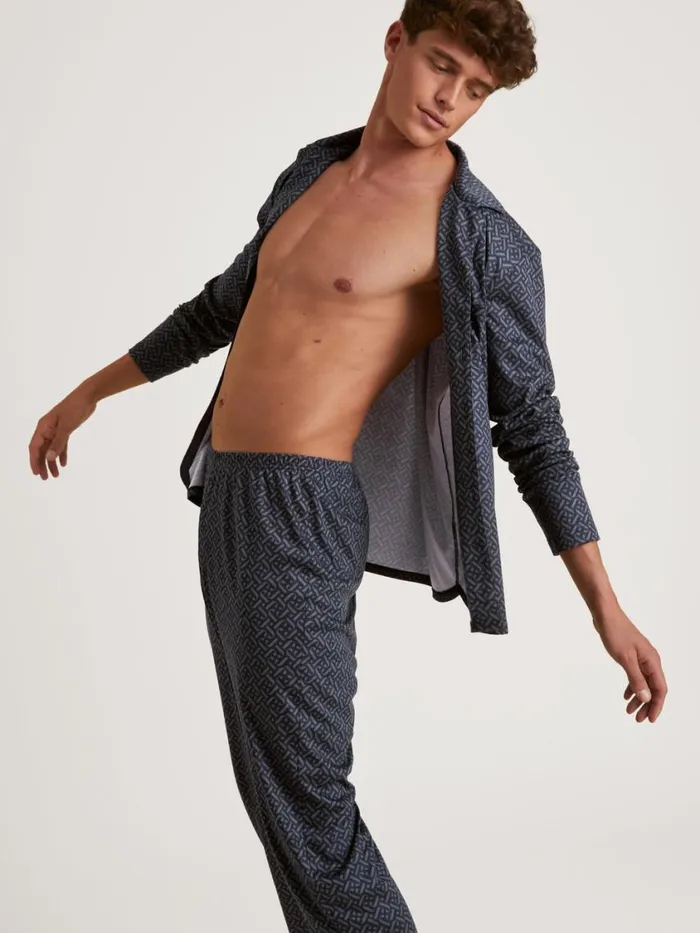 CALIDA Pyjamas Men Pyjama Buttoned Schwarz