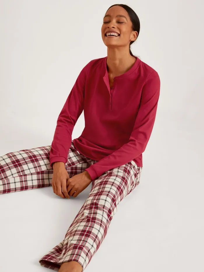 CALIDA Warming Nightwear Women Flannel Trousers Charm Cream