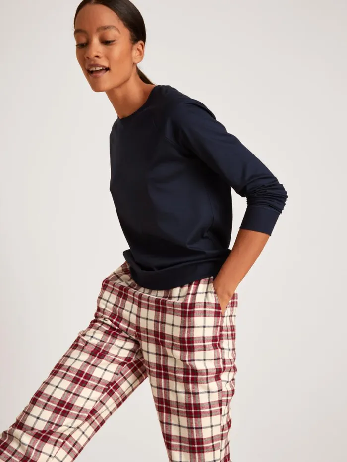 CALIDA Warming Nightwear Women Flannel Trousers Charm Cream