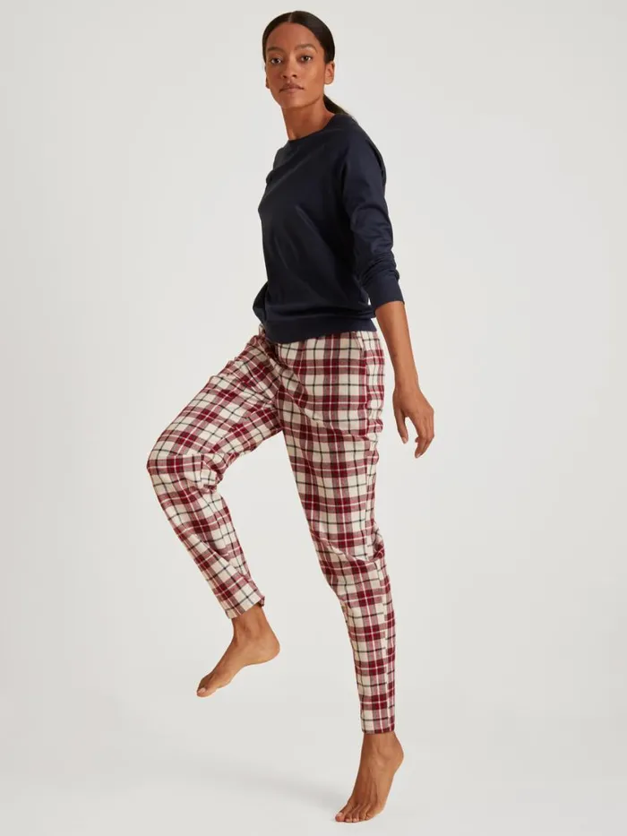 CALIDA Warming Nightwear Women Flannel Trousers Charm Cream