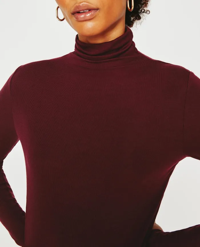 Chels Turtleneck Wine Bloom Women AG Jeans Tops and Shirts Chels Turtleneck Wine Bloom Women AG Jeans Tops and Shirts