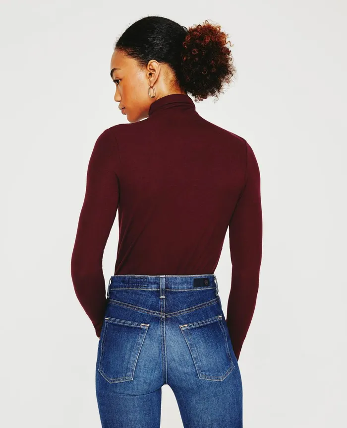Chels Turtleneck Wine Bloom Women AG Jeans Tops and Shirts Chels Turtleneck Wine Bloom Women AG Jeans Tops and Shirts