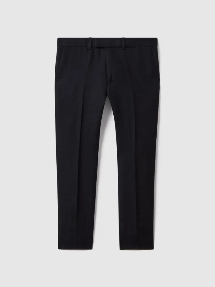 Children Reiss CoOrds Kin Slim Fit Linen Adjustable Trousers Navy
