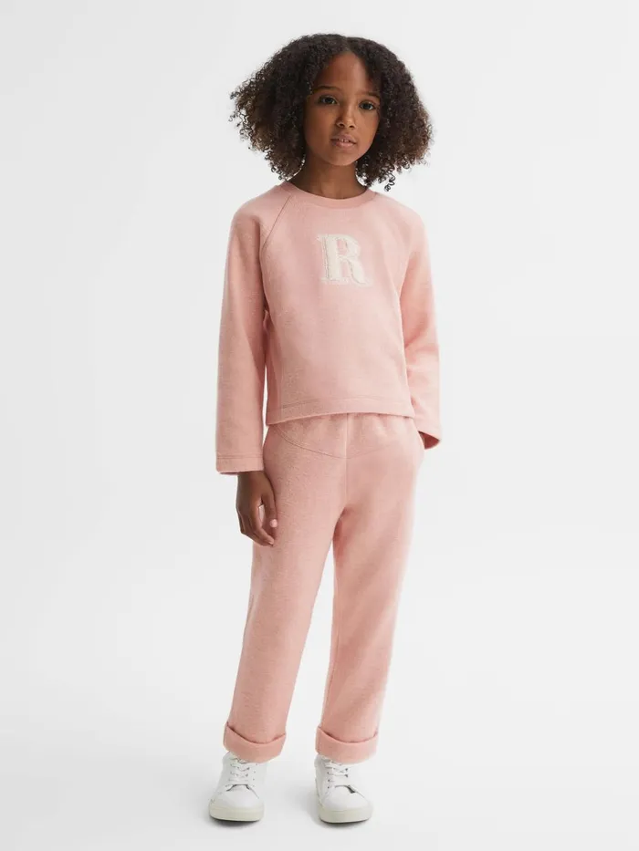 Children Reiss CoOrds Valencia Cotton Blend Drawstring Joggers Apricot
