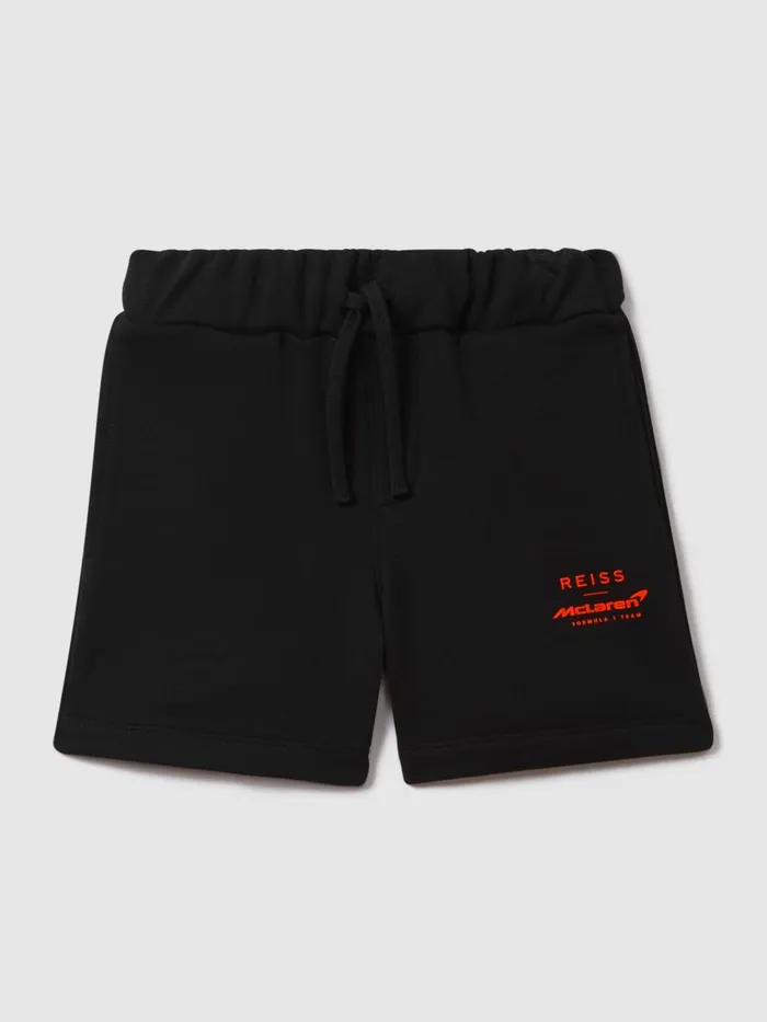 Children Reiss Reiss X Mclaren F1 Team F1 Cotton Drawstring Shorts Black