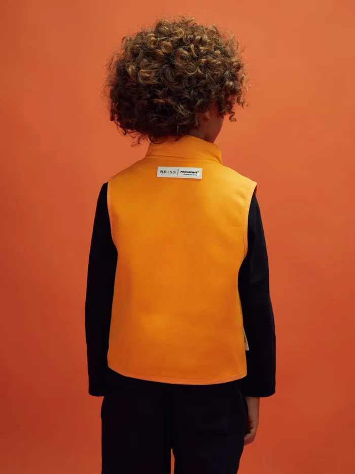 Children Reiss Reiss X Mclaren F1 Team F1 Hybrid Quilt And Knit Gilet Papaya