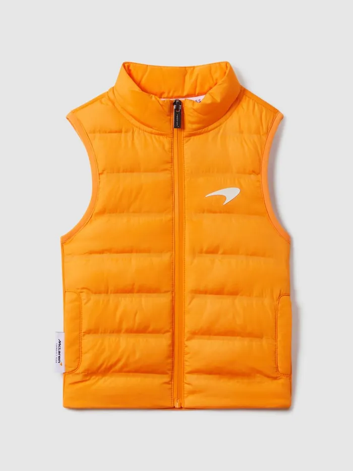 Children Reiss Reiss X Mclaren F1 Team F1 Hybrid Quilt And Knit Gilet Papaya