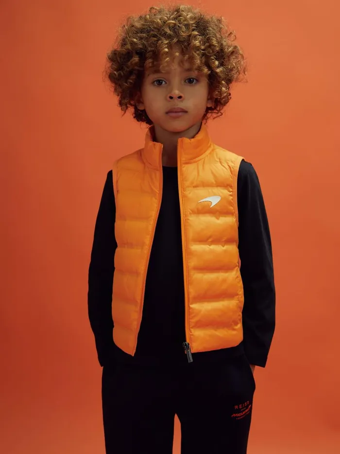 Children Reiss Reiss X Mclaren F1 Team F1 Hybrid Quilt And Knit Gilet Papaya