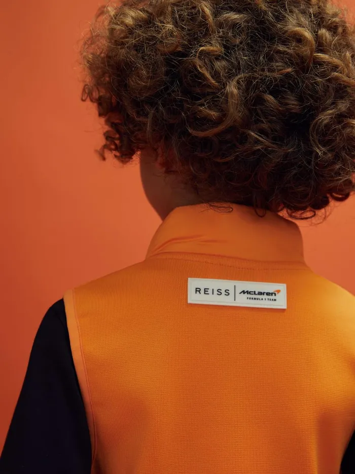 Children Reiss Reiss X Mclaren F1 Team F1 Hybrid Quilt And Knit Gilet Papaya