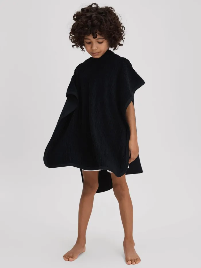 Children Reiss Sweats and Hoodies Shine Textured Towelling Hooded Poncho Navy Children Reiss Sweats and Hoodies Shine Textured Towelling Hooded Poncho Navy