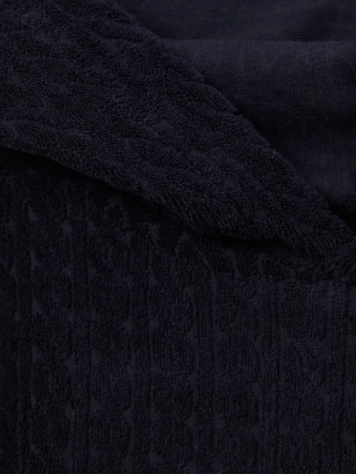 Children Reiss Sweats and Hoodies Shine Textured Towelling Hooded Poncho Navy