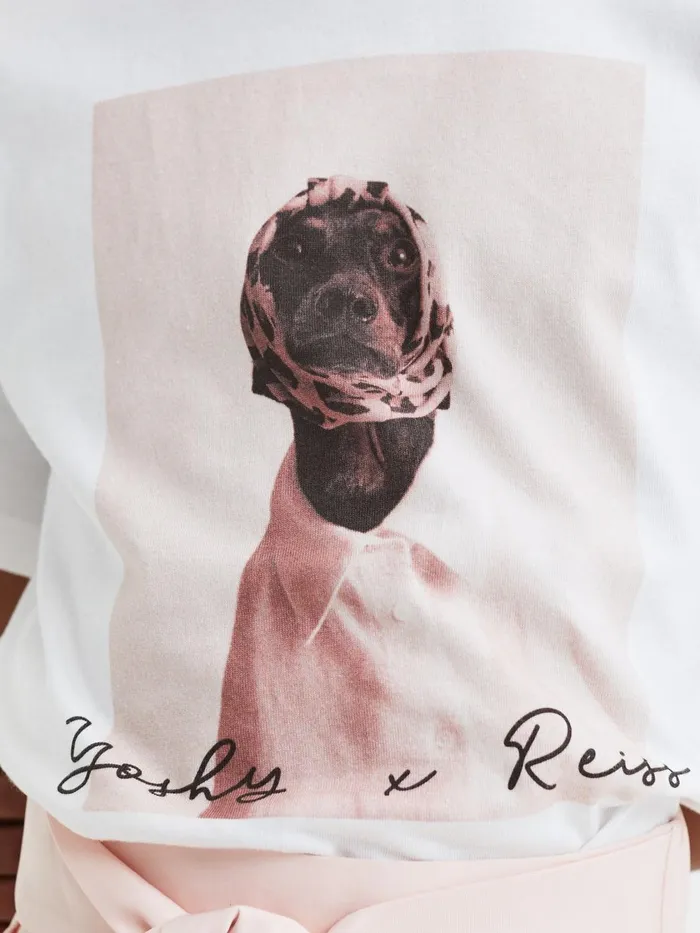 Children Reiss Tops and TShirts Yoshy Cotton Print TShirt White