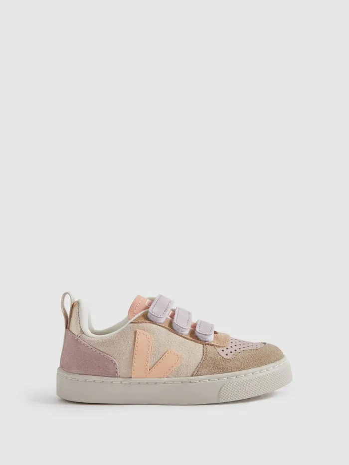 Children Reiss Veja Suede Velcro Trainers Multi Sable