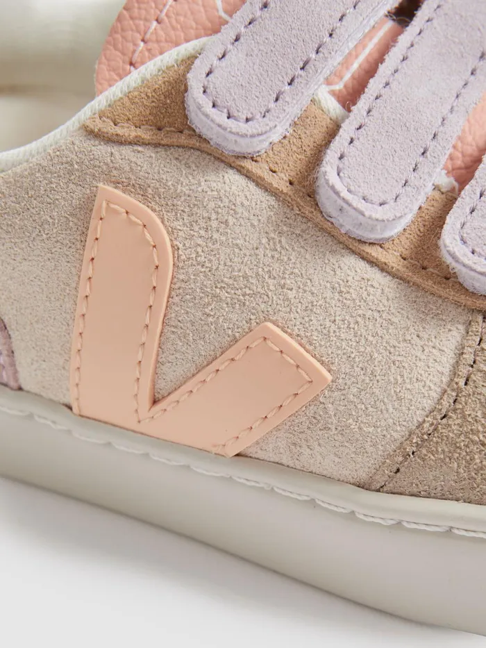 Children Reiss Veja Suede Velcro Trainers Multi Sable