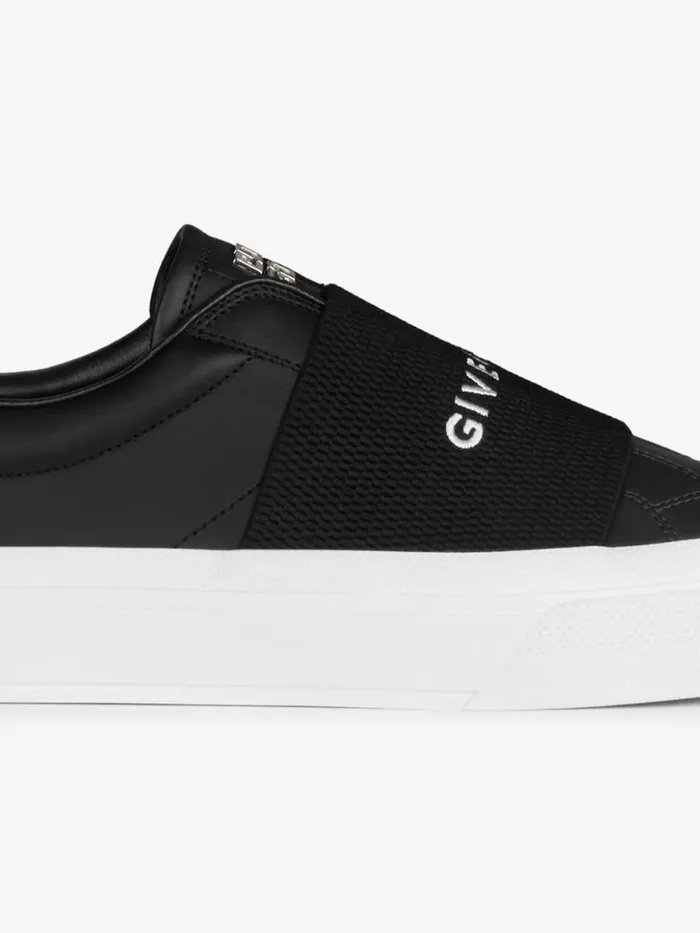 City Sport Sneakers In Leather With Strap Black Men Givenchy Sneakers