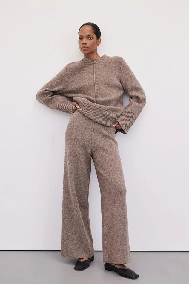 CLEMENCE CHOC MARLE KNIT PANT Women DISSH Pants