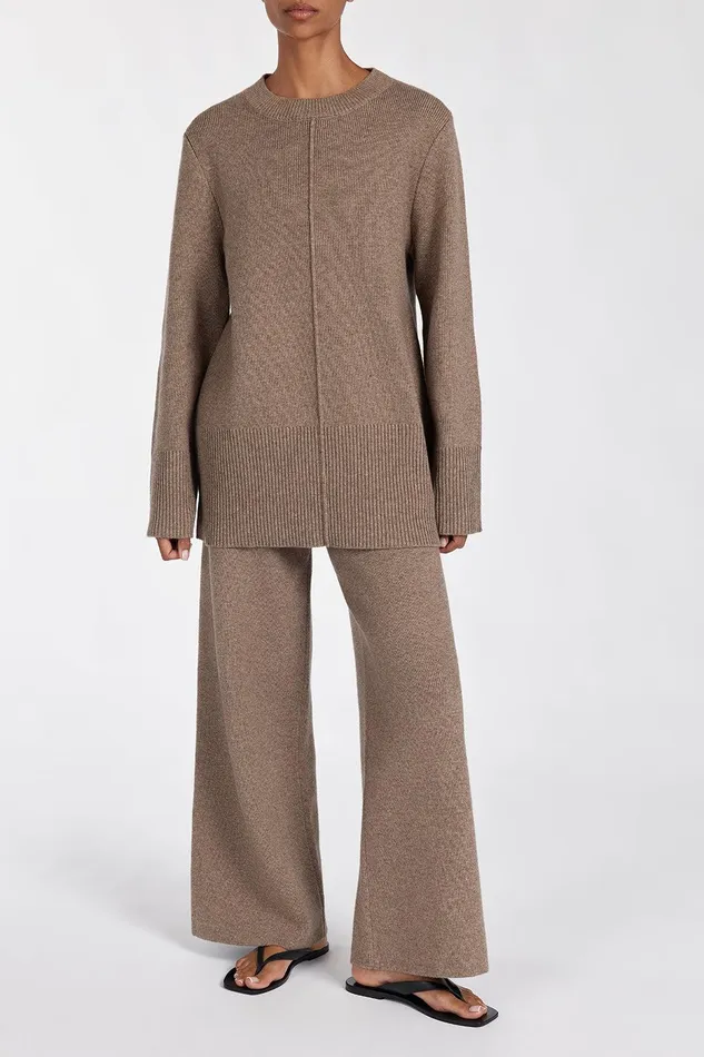 CLEMENCE CHOC MARLE KNIT PANT Women DISSH Pants