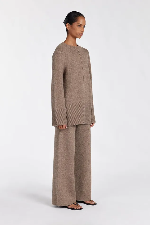 CLEMENCE CHOC MARLE KNIT PANT Women DISSH Pants