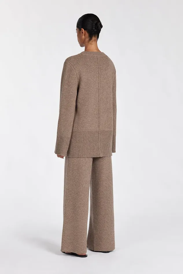 CLEMENCE CHOC MARLE KNIT PANT Women DISSH Pants