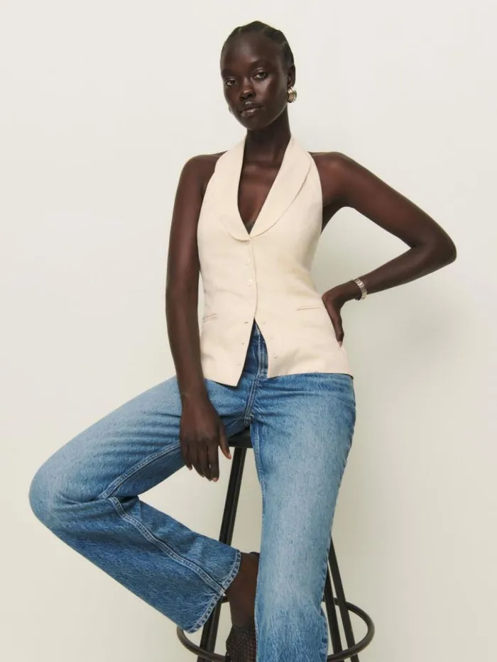 Clothing The Reformation Alistair Vest Sugar