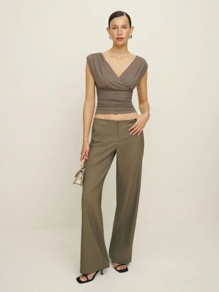 Clothing The Reformation Amelia Knit Top Shitake