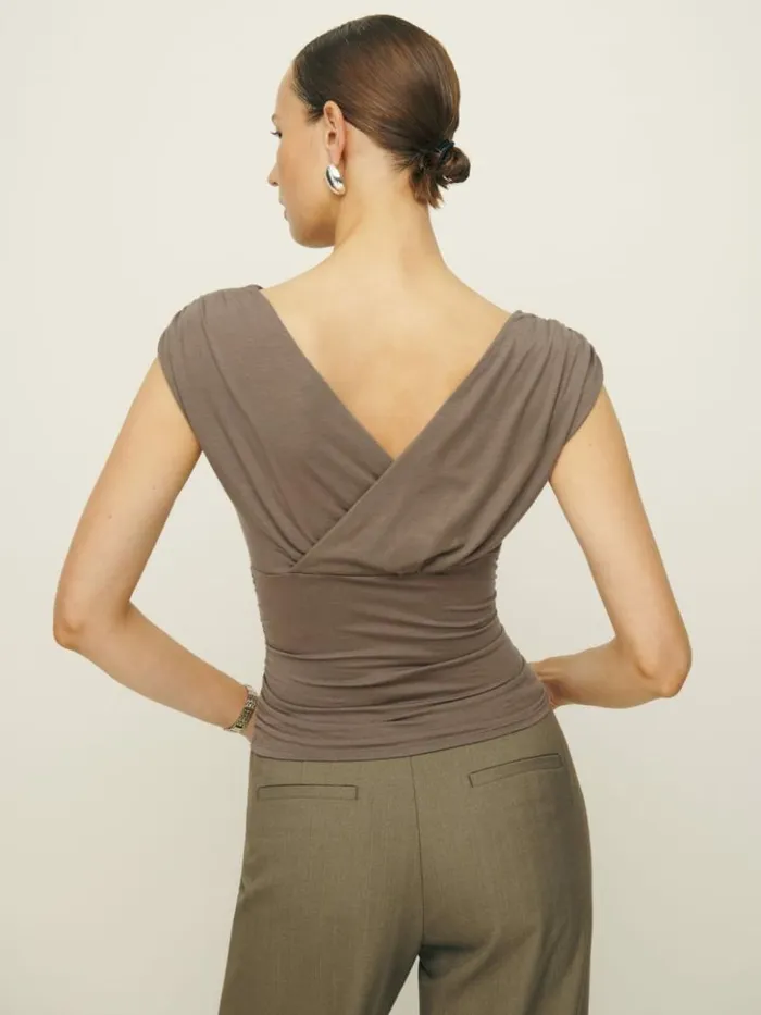 Clothing The Reformation Amelia Knit Top Shitake